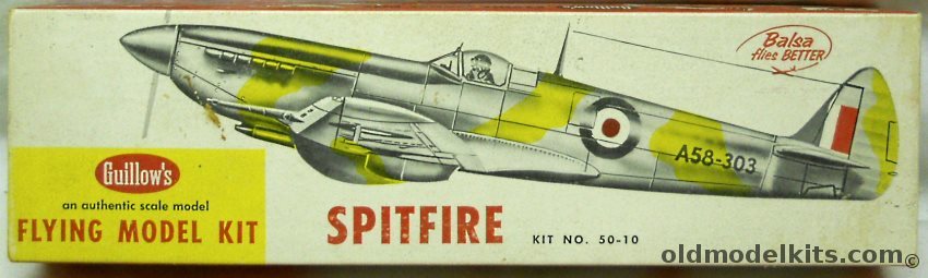 Guillows Supermarine Spitfire - Flying Aircraft Model, 50-10 plastic model kit